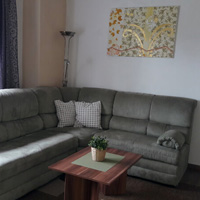 Schlafcouch in der großen Ferienwohnung